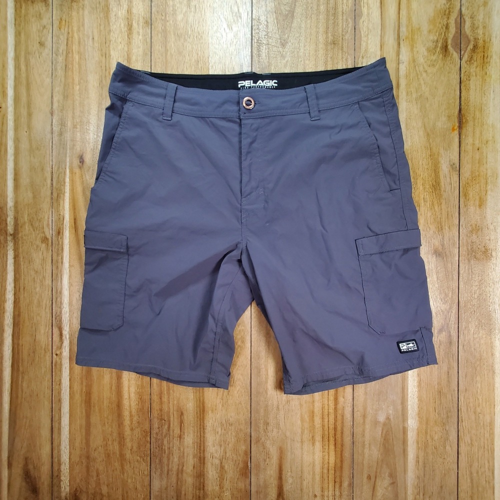 Pelagic Cargo Shorts Mens 36 Grey High Performance Fishing Outdoor Utility - Picture 3 of 6
